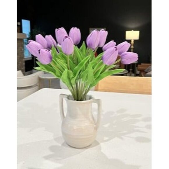 New 20pcs Lilac Fake Flowers Artificial Tulip Silk Flowers 13.5" for Mother' Day - Picture 1 of 2